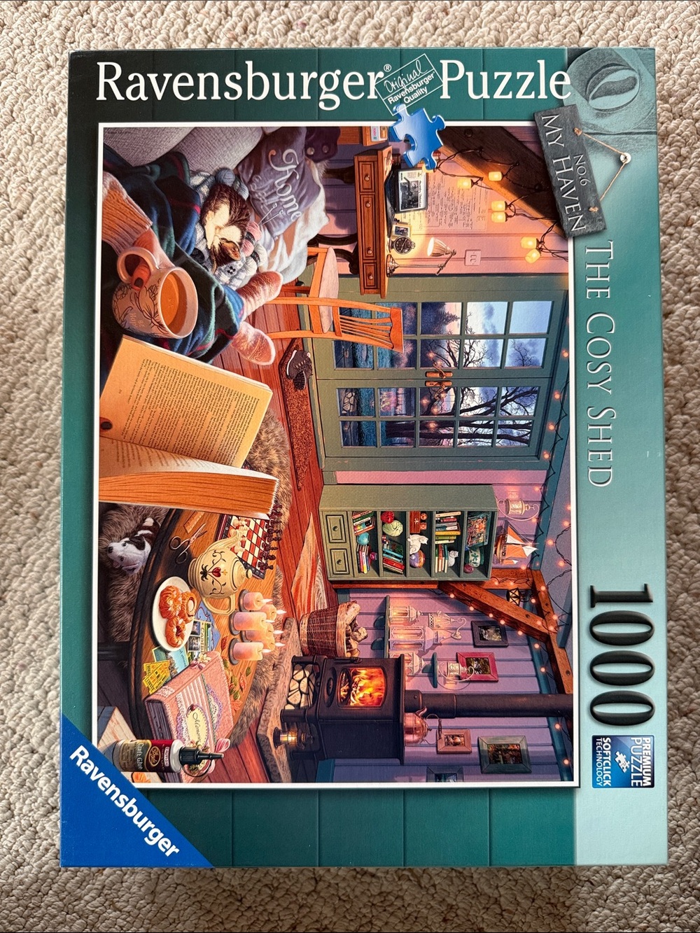 Ravensburger Cozy Shed 1000-Piece Puzzle – Teal, Green, Orange, Brown Artwork